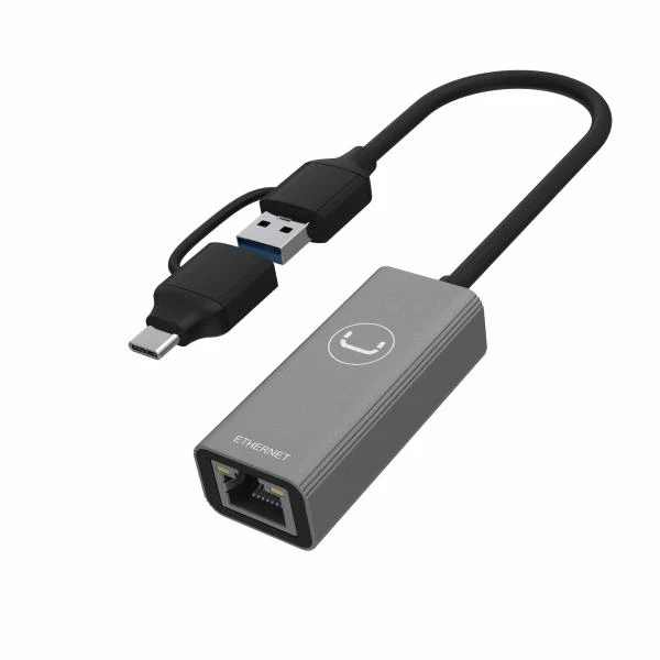 Adaptador USB-A y USB-C a Ethernet Gigabit Unno Tekno AD3007GY