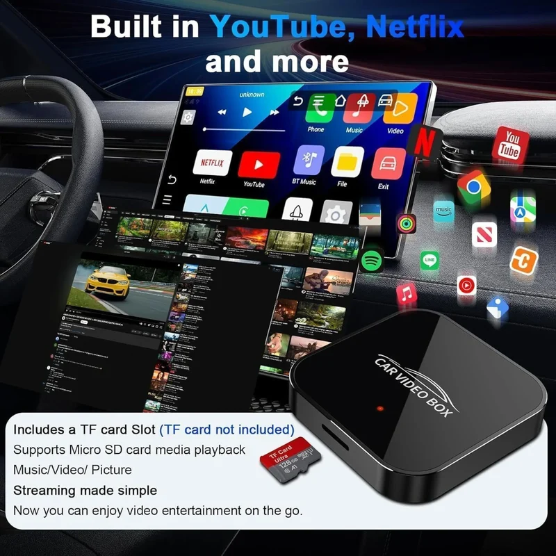 Car Video Box Dual WiFi CarPlay & Android Auto Inalámbrico - Dongle