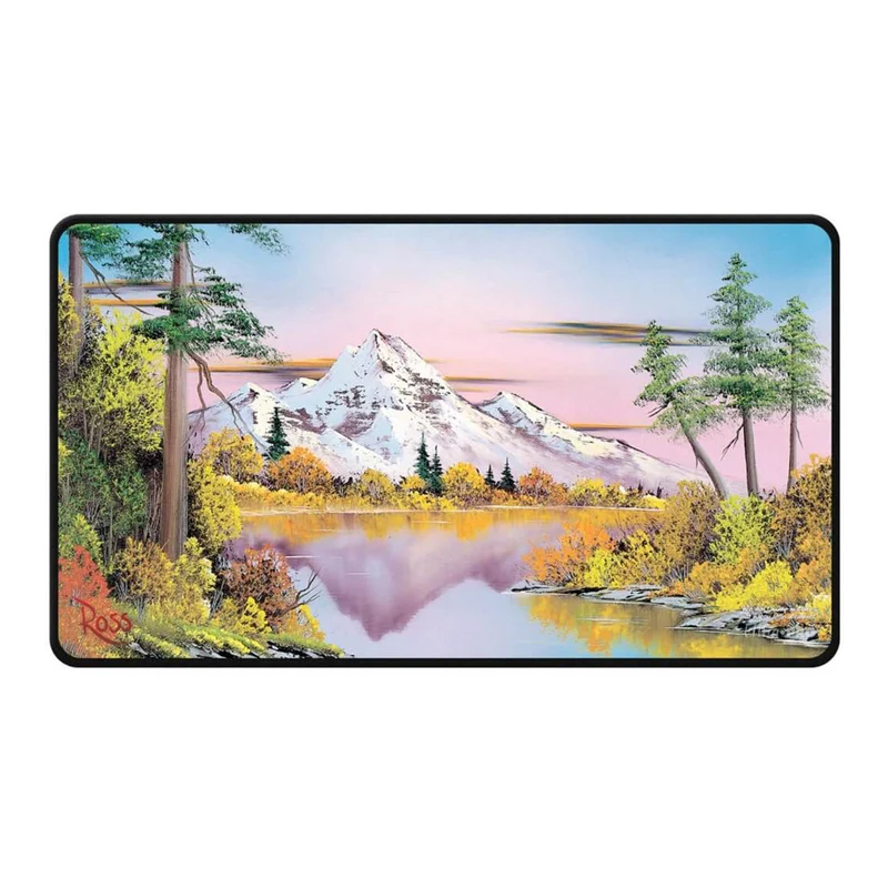 ULTRA PRO Bob Ross Collection Mighty Mountain Lake Black Stitched Playmat