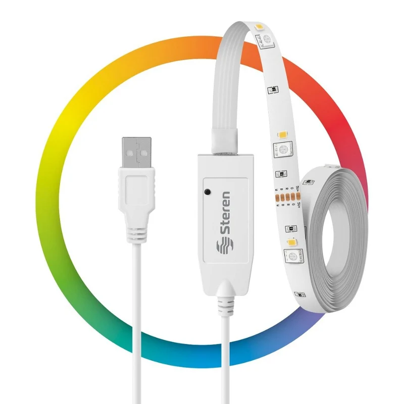 Steren Tira de Luces LED Inteligente RGB 2 Metros, SHOME-127