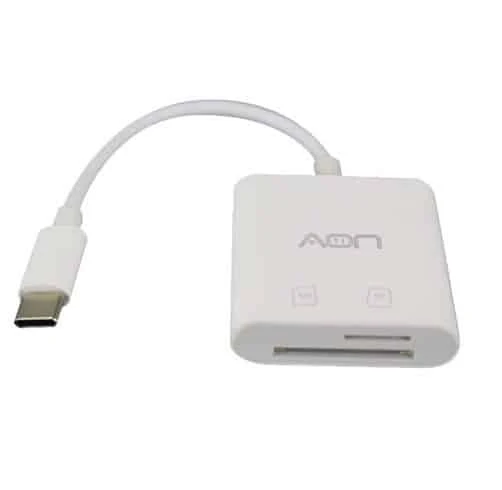 Adaptador AON USB-C a Lector SD + Micro SD (Hembra) AO-AD-1016