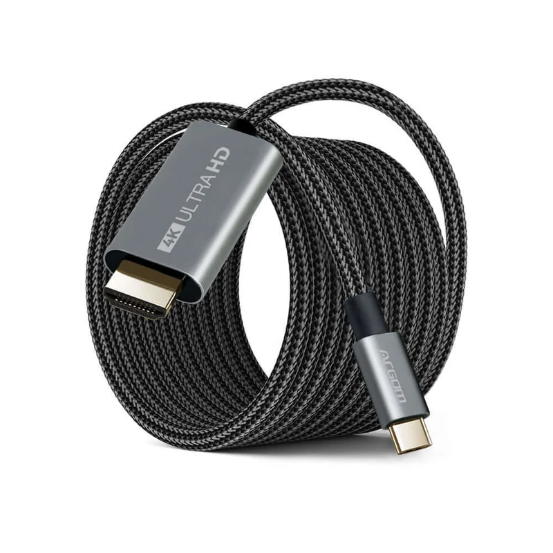 CABLE TIPO-C A HDMI 4K 30HZ NYLON TRENZADO 1.8M/6FT