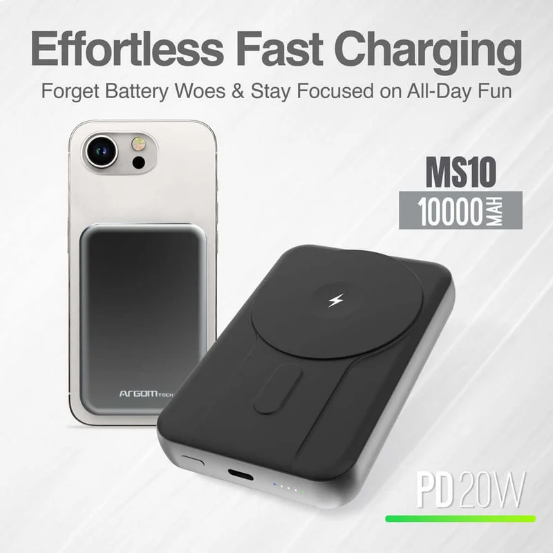 BANCO DE ENERGÍA MAGNÉTICO MS10 10000 MAH DE ALUMINIO