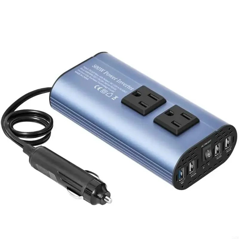 Convertidor Voltaje Automóvil 300W/500W 300W/500W Equipado Con Enchufes Dobles Y 4 Puertos Usb