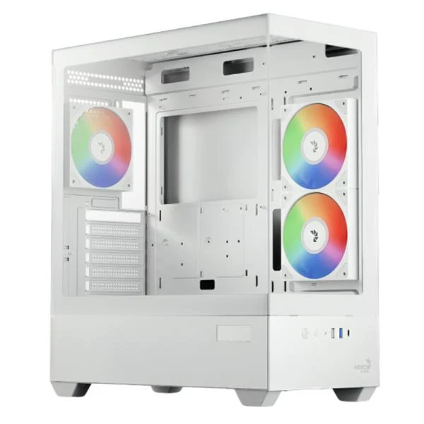 CASE GAMING RGB AEROCOOL P500D DIGI-G-WT-V1 MID TOWER VENTILADORES 3 DE 120MM CON PANEL FRONTAL Y LATERAL ACCM-PN07033.21 BLANCO