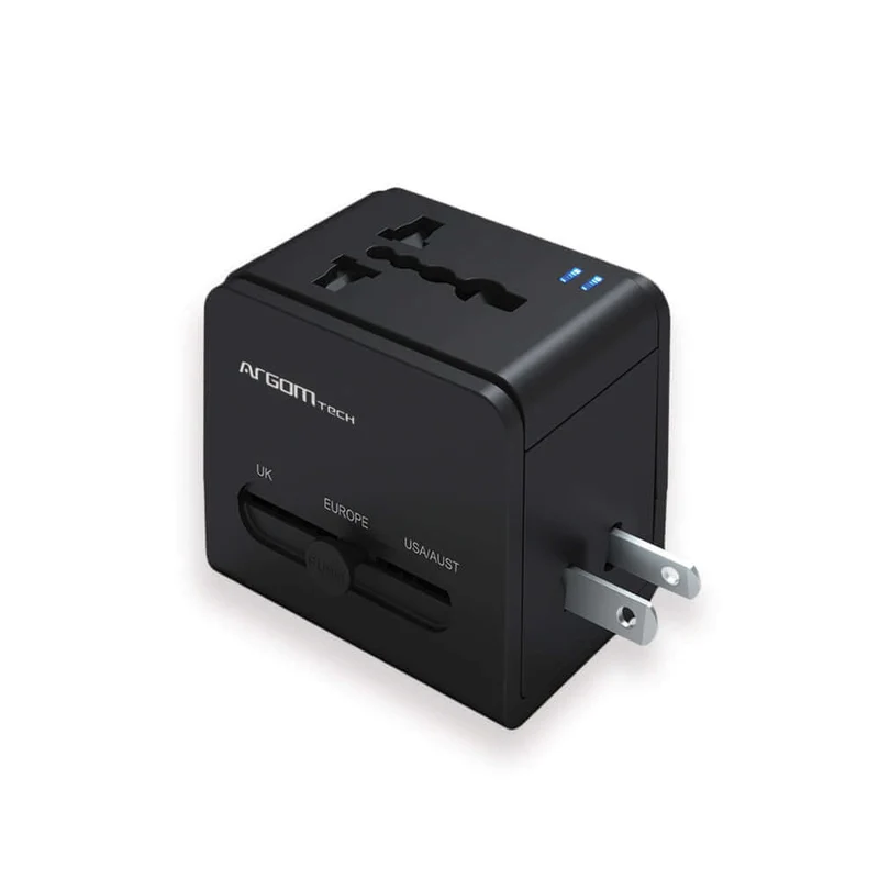 ADAPTADOR DE VIAJE UNIVERSAL CON PUERTOS PD Y USB QC3.0