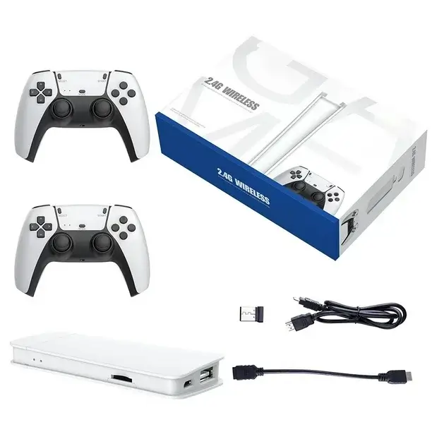 Consola de Juego Retro Inalámbrica, White Stick 23 Emuladores,Plug and play 4K HD HDMI TV Game Stick, con Controladores Inalámbricos Duales 2.4G