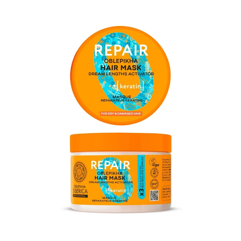 MASCARILLA CAPILAR REPARADORA DE QUERATINA NATURA SIBERICA 300 ML