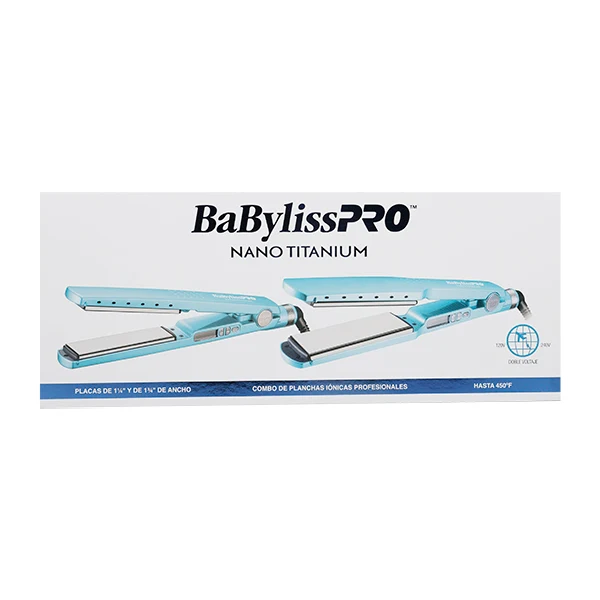 PLANCHA PACK NANO TITANIUM 1 1/4 Y 1 3/4 Babyliss Pro PROMO