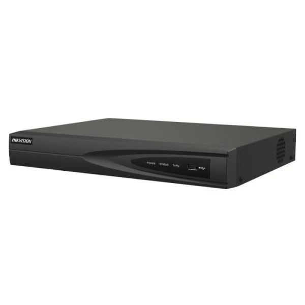 GRABADORA NVR HIKVISION DS-7604NI-Q1/4P 4 CANALES HASTA 8 MP 1 SATA HASTA 8 TB (SIN DISCO) POE + H.265+ NEGRO