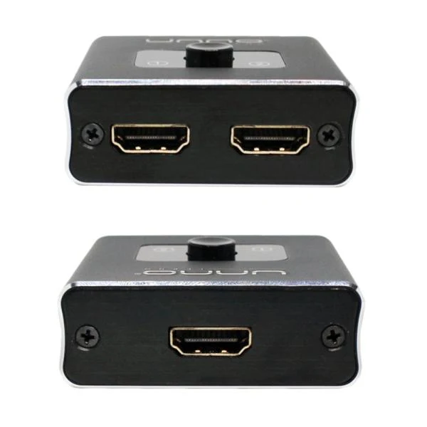 Splitter Switch HDMI Bidireccional 4K 2 Puertos Unno Tekno HB1201BK