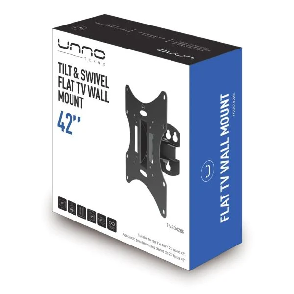 Soporte de Pared para TV 42" Inclinable y Giratorio Unno Tekno TM8042BK