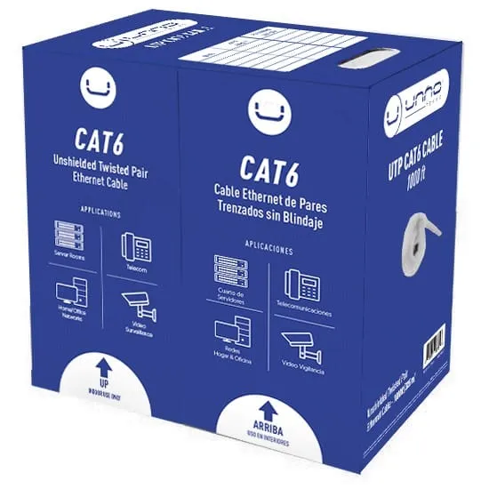 Cable UTP Cat6 1000FT Unno Tekno CB4399GY