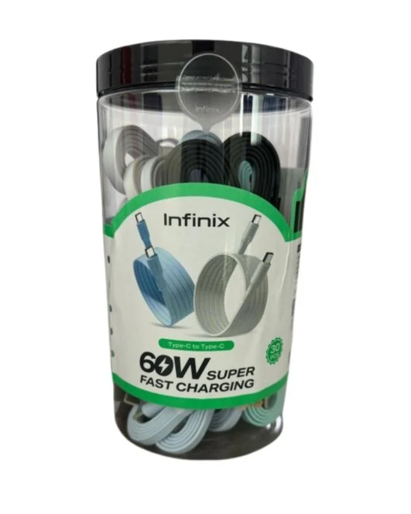 INFINIX FLAT CABLE CAN 30 UNITS USB-C TO LIGHTING, 1M (5 COLORS)