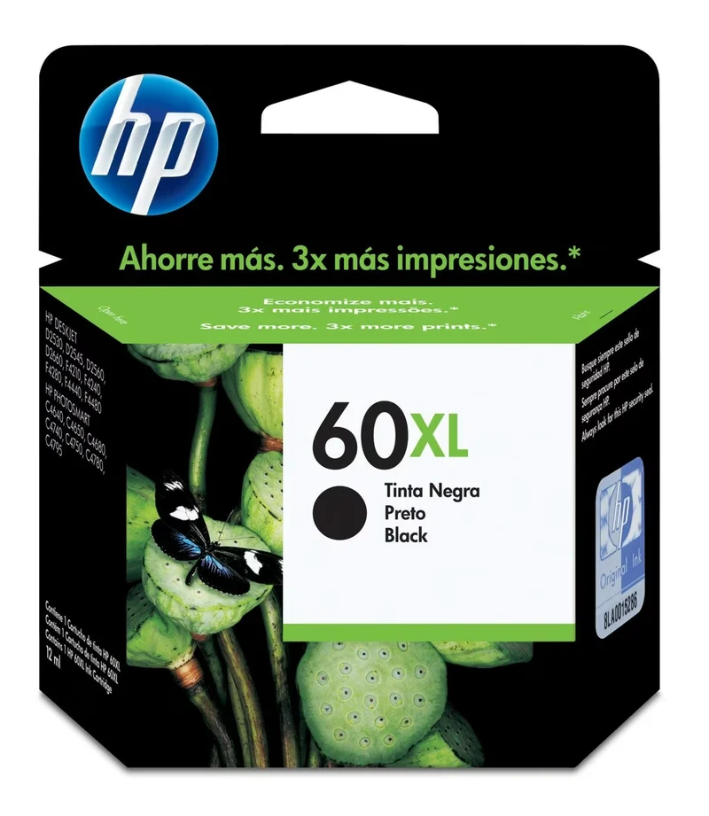 HP cartucho negro 600Pgs #60Xl CC641Wl