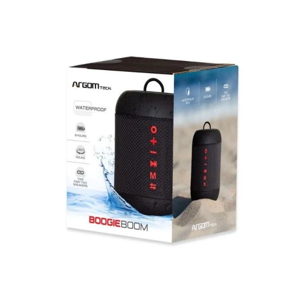 Parlante Bluetooth TWS Waterproof BoogieBoom Negro ARGOM TECH ARG-SP-3120BK
