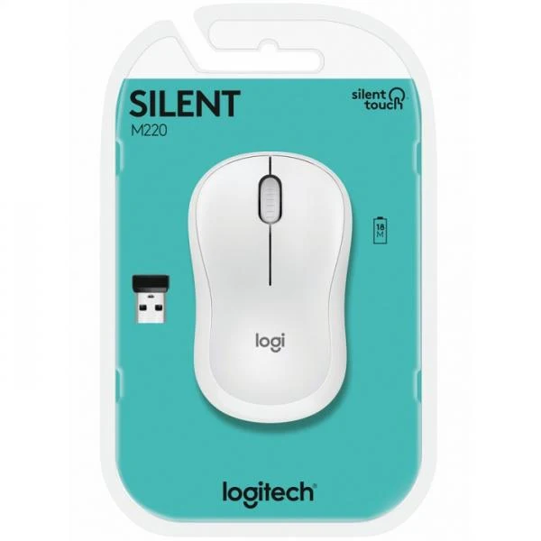 Mouse Logitech M220 Silent Inalambrico Blanco 910-006125