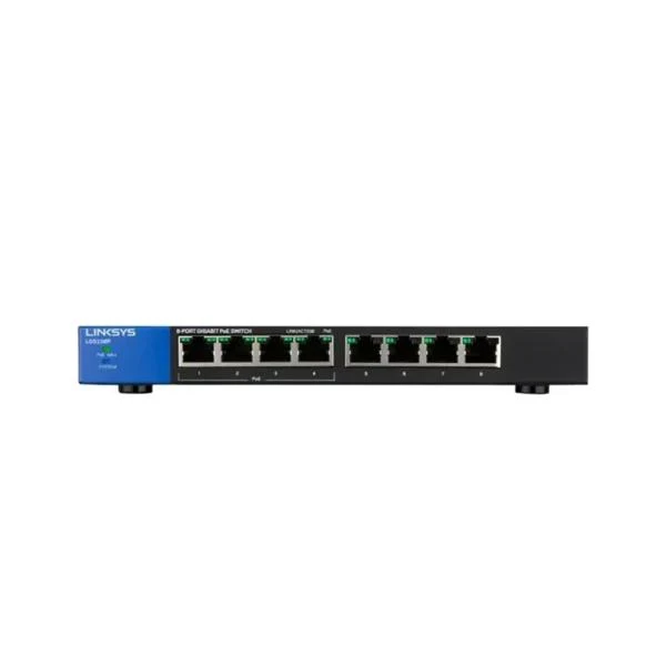 Switch Linksys Gigabit 8 Puertos PoE+ con 4 Puertos PoE LGS108P