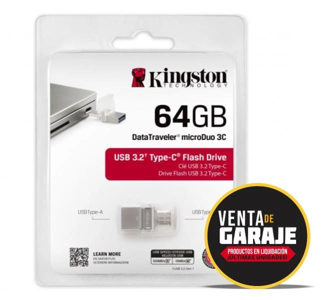Memoria USB-C Kingston DataTraveler Micro Duo 64GB USB 3.1 DTDUO3C/64GB
