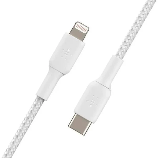 Cable Lightning Belkin Metalico para iPhone 1.2m Blanco