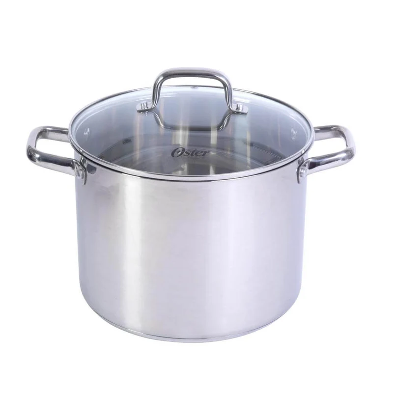Olla adenmore OSTER acero inoxidable 11.3 litros con tapa de vidrio