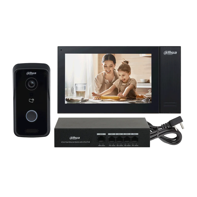 Dahua kit de video intercomunicador IP- DHI-KTP02/DHI-VTO2111D-P-S3/DHI-VTH2421FB-P- 1.0.01.15.12447-0005