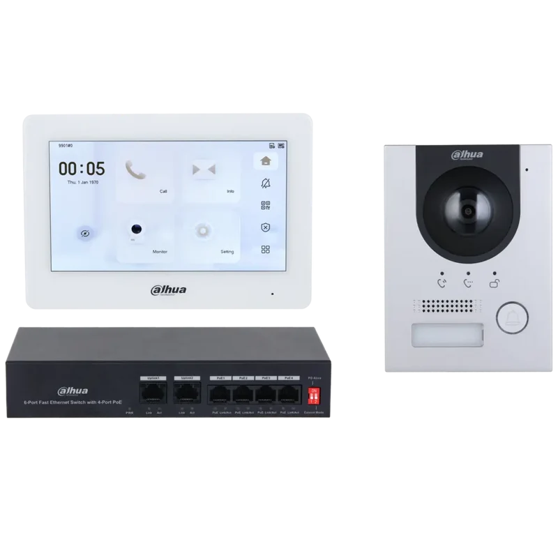 Dahua kit de videoportero IP y wi-fi - DHI-KTP04(S)/DHI-VTO2201F-P-S2/DHI-VTH5421HW- 1.0.01.15.12451-0001