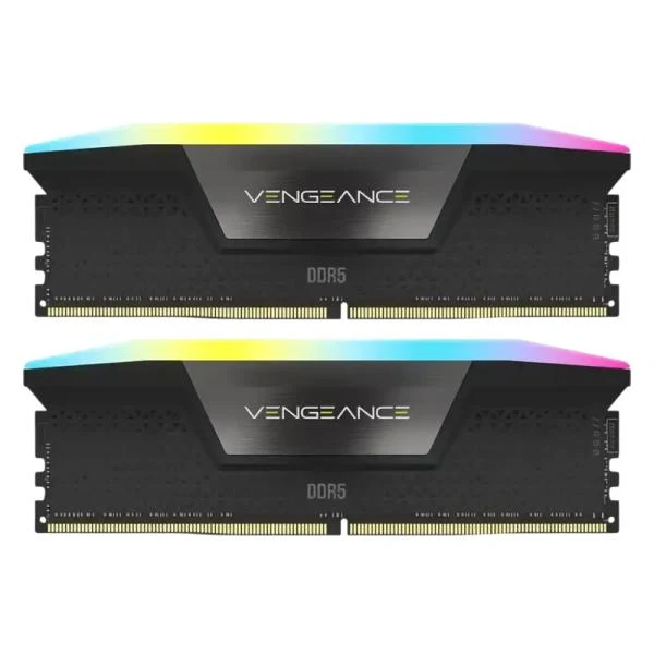 MEMORIA RAM PC 16GB (2X8GB) CORSAIR VENGEANCE RGB DDR5 5200MT/S CL40 CMH16GX5M2B5200C40 NEGRO