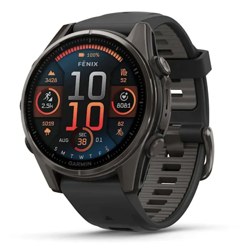 Reloj inteligente fenix 8, 43 mm, AMOLED, Sapphire, correa negra/gris