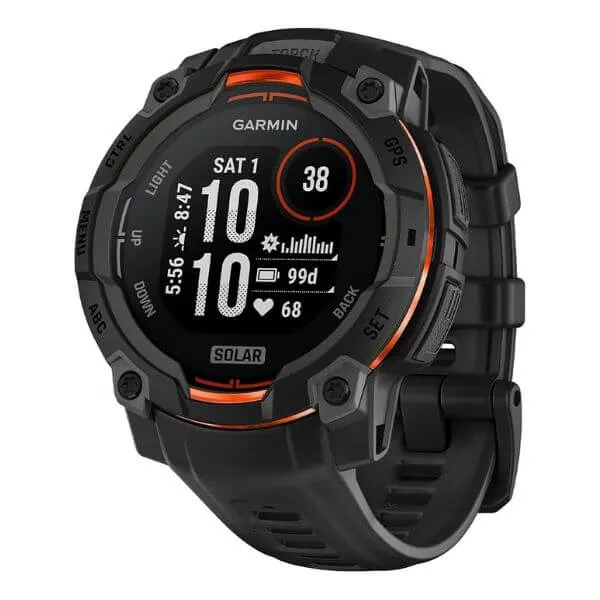 Reloj inteligente Instinct 3 – 45 mm, Solar Negro, correa negra