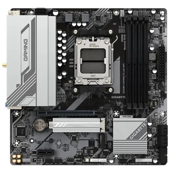 TARJETA MADRE GIGABYTE B650M GAMING PLUS WIFI MICRO ATX DDR5 WIFI 6E / BLUETOOTH NEGRO / BLANCO