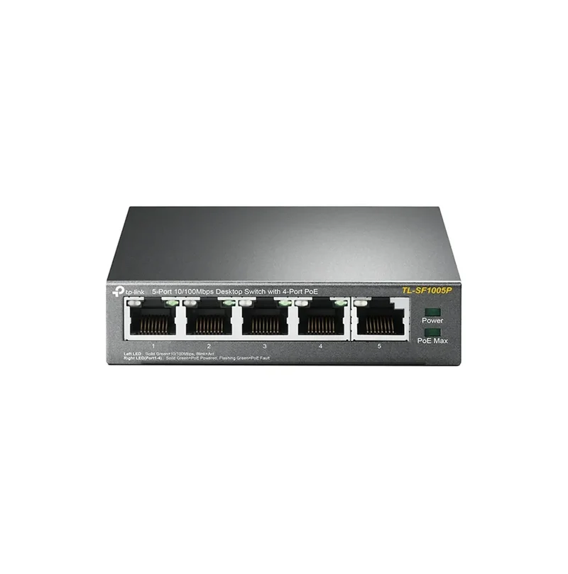 TP-link switch omada de escritorio de 5 puertos a 10/100 Mbps con PoE de 4 puertos - TL-SF1005P