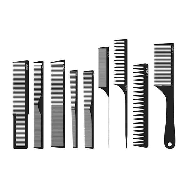 SET 9 PEINES CARBON BARBER