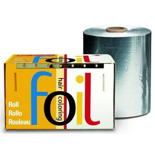 PAPEL EN ROLLO LISO 5"X1450` PLATA