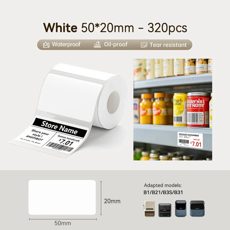NiiMbot white label paper 40*80mm for B21/B3S/B1 [95-Pieces]