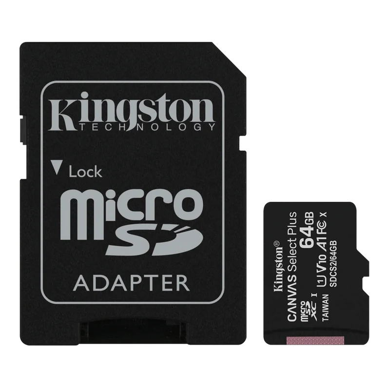 Kingston tarjeta de memoria micro SD canvas c/adaptador (clase 10) SDCS2/64GB