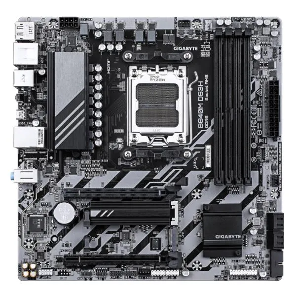 TARJETA MADRE GIGABYTE B840M DS3H AM5 MICRO ATX DDR5 NEGRO/PLATEADO