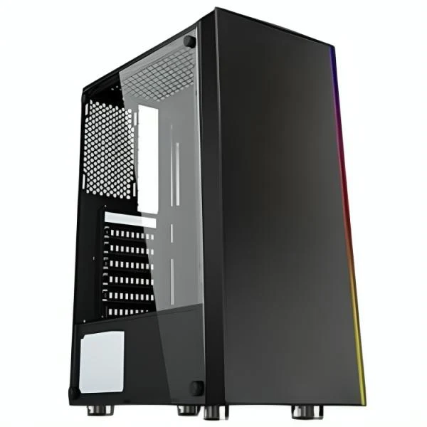 CASE GAMING RGB EAGLE WARRIOR CG11Q3RA001C MID TOWER VENTILADOR 1 DE 120MM CON VIDRIO LATERAL Y TIRA RGB NEGRO