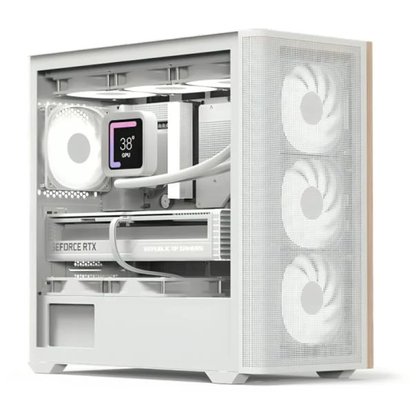 CASE GAMING RGB AEROCOOL D301A MINI TOWER VENTILADORES 4 DE 120MM CON VIDRIO LATERAL Y MALLA FRONTAL D301A-G-WT-V2 BLANCO