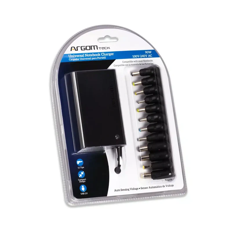 Cargador Universal Delgado Para Portátil De 90 W Con Detección Automática