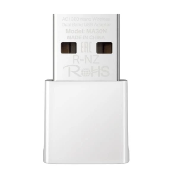 ADAPTADOR DE RED MERCUSYS MA30N(US) DUAL BAND USB 2.0 867 MBPS (5 GHz) + 400 MBPS (2,4 GHz)