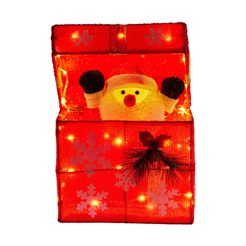 Christabelle Animated Santa Gift Box LED Christmas Tree Decoration Xmas Ornament