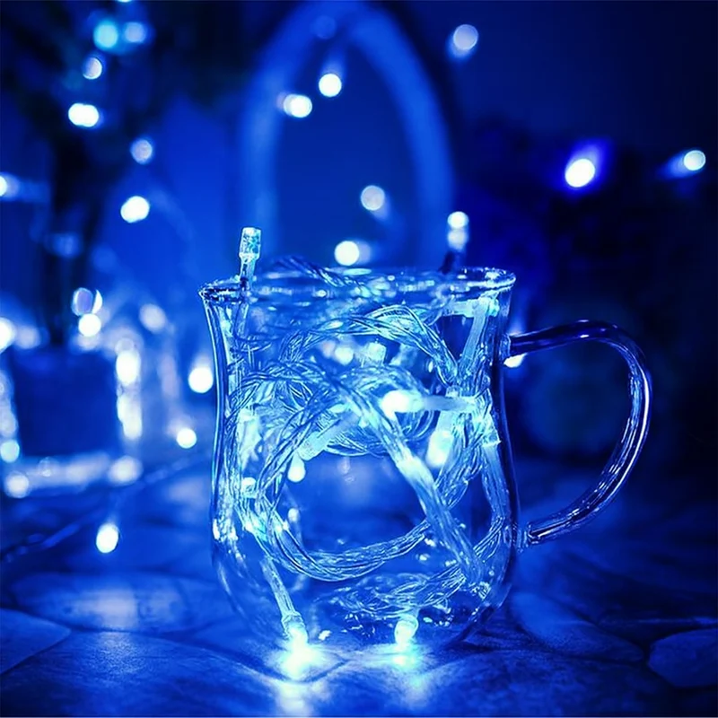 Lexi Lighting Battery Operated 50 LED String Light Clear Cable - Blue