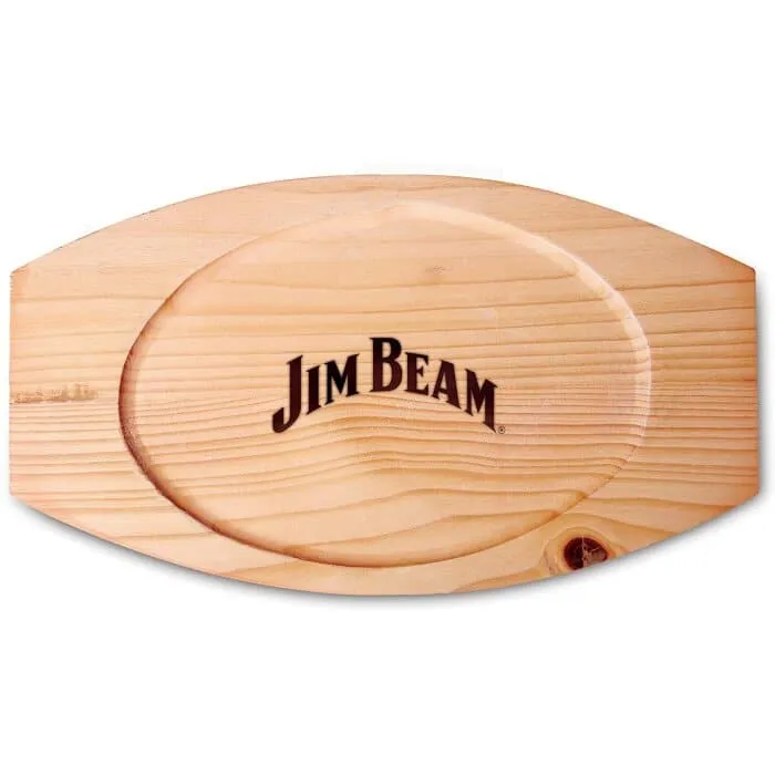 Jim Beam Sarten Hierro Fundido Con Base Madera Jb0159
