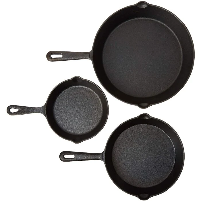 Jim Beam Set Sartenes 15Cm | 20Cm | 25Cm - 6" | 8" | 10" Hierro Fundido 3Pz Jb0195