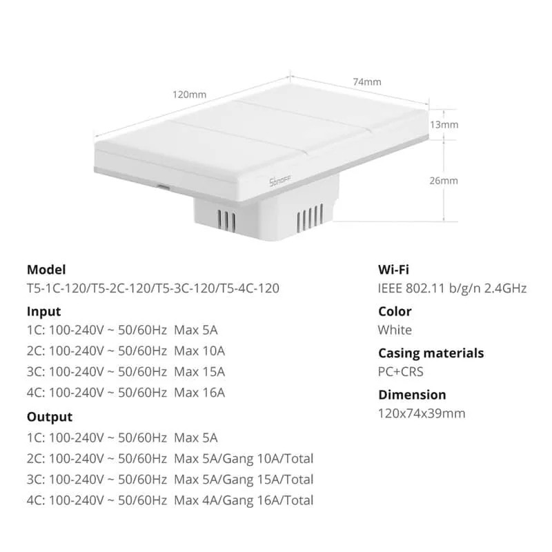 Interruptor Inteligente Sonoff Tx Ultimate Con Luz Led 1 Ch