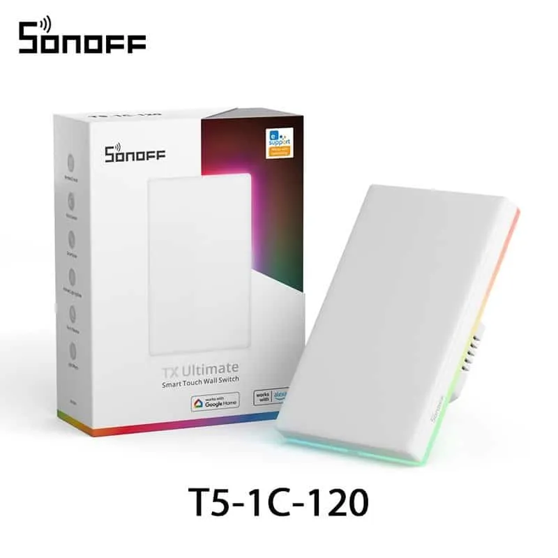 Interruptor inteligente Sonoff TX Ultimate con luz LED 2 CH