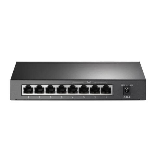 SWITCH TP LINK TL-SF1008P 4 PUERTOS PoE+ Y 4 PUERTOS FAST ETHERNET 10/100 MBPS NO ADMINISTRABLE NEGRO