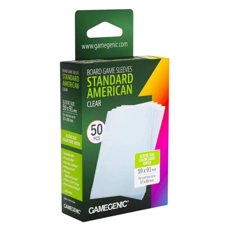 Gamegenic Prime Board Game Sleeves Standard American Sized 59mm x 91mm 50pc