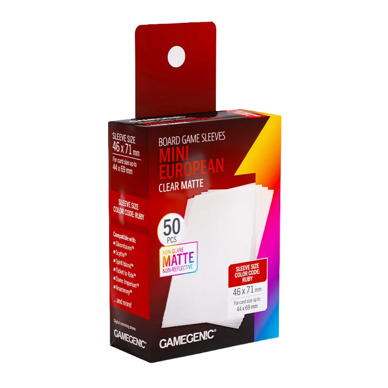 Gamegenic Matte Board Game Sleeves Mini European Sized 46mm x 71mm 50pc
